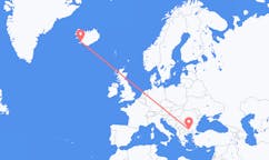 航班从保加利亚普罗夫迪夫市到雷克雅维克市，冰岛塞尔