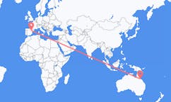 Flyreiser fra Townsville, Australia til Zaragoza, Spania