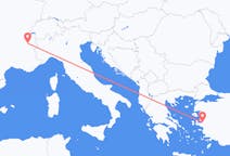 Lennot Izmiristä, Turkki Chamberyyn, Ranska