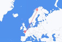 Flights from Nantes, France to Kiruna, Sweden