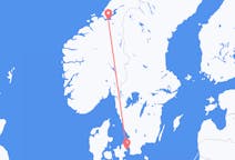 Flug frá Þrándheimi, Noregi til Kaupmannahafnar, Danmörku