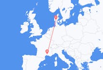 Flights from Nîmes in France to Billund in Denmark