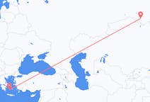 Flights from Omsk, Russia to Plaka, Milos, Greece