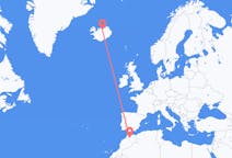 Vluchten van Fez, Marokko naar Akureyri, IJsland