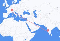 Flyg från Mangalore, Indien till Turin, Italien