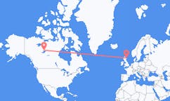 Flyg från Yellowknife, Kanada till Aberdeen, Skottland