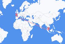Flyreiser fra Tanjung Pinang, Indonesia til Santiago del Monte, Spania