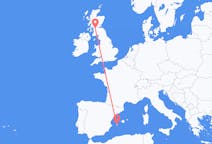 出发地 西班牙出发地 伊维萨岛前往苏格兰的格拉斯哥的航班