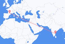 Flyreiser fra Chennai, India til Toulouse, Frankrike