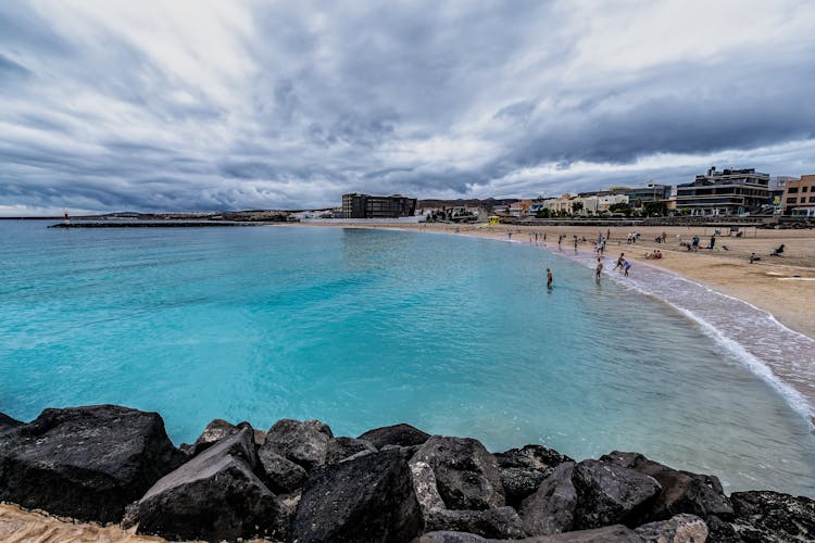 View on the beach of Puerto del Rosario.Spain