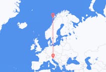 Flyreiser fra Leknes, Norge til Trieste, Italia