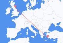Flights from Kos in Greece to Newcastle upon Tyne in England