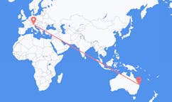 Flyg från Queensland, Australien till Bolzano, Italien