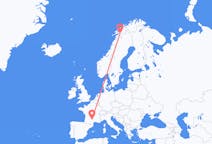 Flyg från Rodez, Frankrike till Narvik, Norge