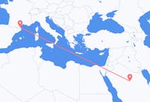 Flyg från Al Qasim, Saudiarabien till Perpignan, Frankrike