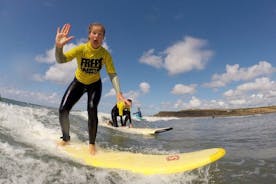 Lección de surf de prueba en Bude