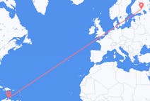 Flyreiser fra Aruba, Aruba til Nyslott, Finland