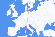 デンマーク、 コペンハーゲンから、デンマーク、オルビア行き行きのフライト