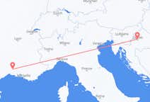 Flyg från Nimes, Frankrike till Zagreb, Kroatien
