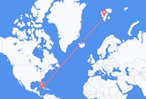 Flyg från Cayman Brac, Caymanöarna till Svalbard, Svalbard och Jan Mayen