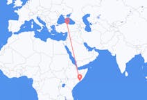 Flyrejser fra Mogadishu til Karamustafapasa