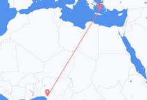 Flights from Benin City to Santorini