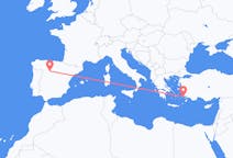 出发地 希腊科斯岛目的地 西班牙巴利亚多利德的航班