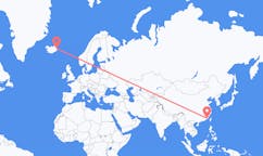 Voli dalla città di Xiamen, la Cina alla città di Egilsstaðir, l'Islanda