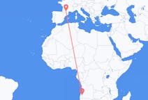 Flyg från Lubango, Angola till Toulouse, Frankrike