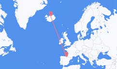 Flyg från staden Vitoria-Gasteiz, Spanien till staden Akureyri, Island