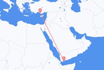 Loty z Aden, Jemen do Gazipasa, Turcja