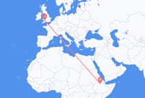 出发地 埃塞俄比亚出发地 德西前往威尔士的加迪夫的航班