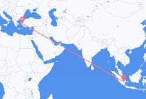 出发地 印度尼西亚巨港目的地 土耳其伊兹密尔的航班