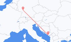 Loty z Mannheim, Niemcy do Tivatu, Czarnogóra