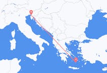 Flyreiser fra Trieste, til Santorini