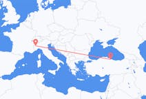 出发地 土耳其出发地 薩姆松目的地 意大利都灵的航班