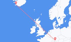 航班从德国梅明根市到雷克雅维克市，冰岛塞尔