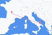 Flights from Brive-la-Gaillarde in France to Bari in Italy