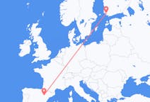 Flights from Turku to Zaragoza