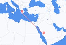 사우디 아라비아 만약에 타에서 출발해 그리스 칼라마타로(으)로 가는 항공편