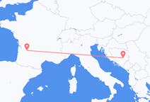 Flyg från Sarajevo, Bosnien och Hercegovina till Bergerac, Frankrike