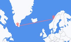Fly fra Sandnessjøen til Qaqortoq