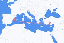 Flyrejser fra Gazipaşa, Tyrkiet til Ibiza, Spanien