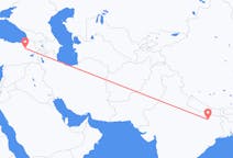 Flyreiser fra Patna, India til Erzurum, Tyrkia