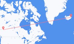出发地 加拿大道森克里克目的地 冰岛埃伊尔斯塔济的航班
