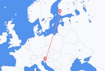 Flyreiser fra Rijeka, Kroatia til Åbo, Finland