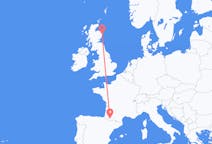 Flyrejser fra Lourdes, Frankrig til Aberdeen, Skotland