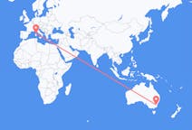 Loty z Canberra, Australia do Figari, Francja