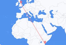 Flyg från Mombasa, Kenya till Doncaster, England