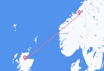 Flug frá Þrándheimi, Noregi til Inverness, Skotlandi